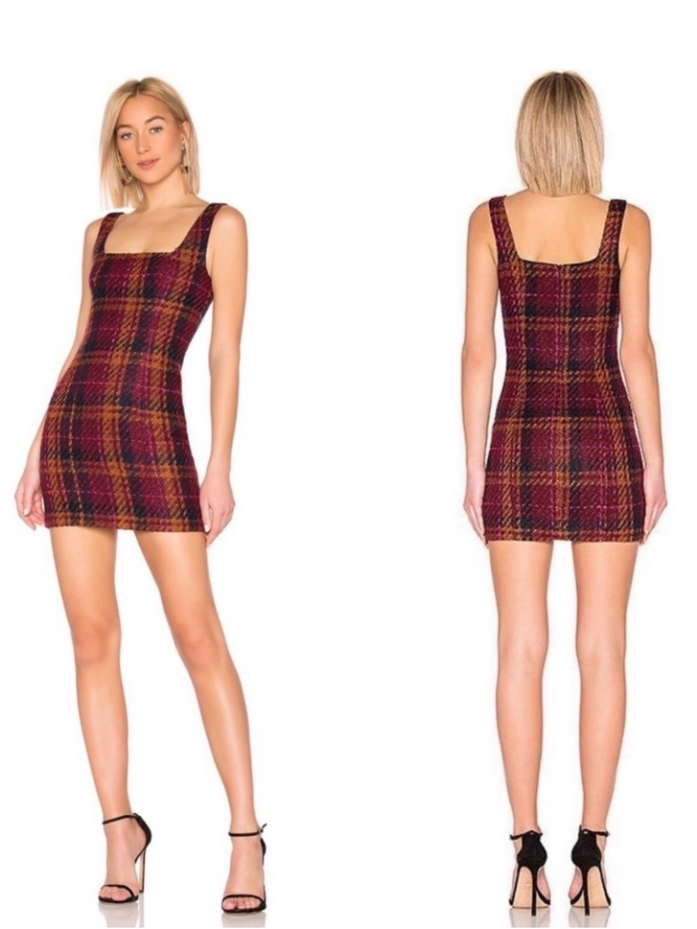 LPA Sofia Dress in Pink Plaid